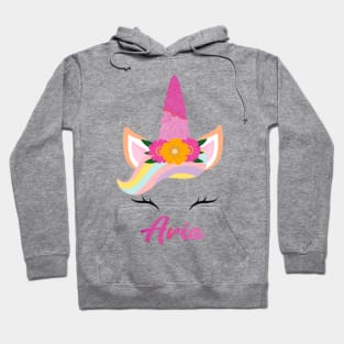 Name aria unicorn lover Hoodie